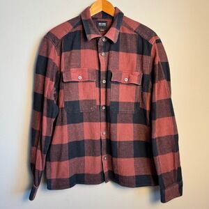 ONLY & SONS Mens Overshirt Flannel Plaid Long Sleeve Button Up Size XL Gorpcore